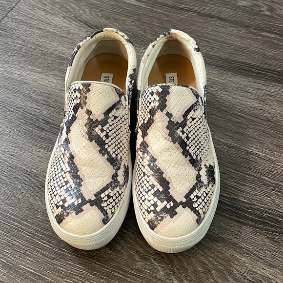 Size 8.5 Steve Madden Snakeskin Sneakers - Picture 1 of 4